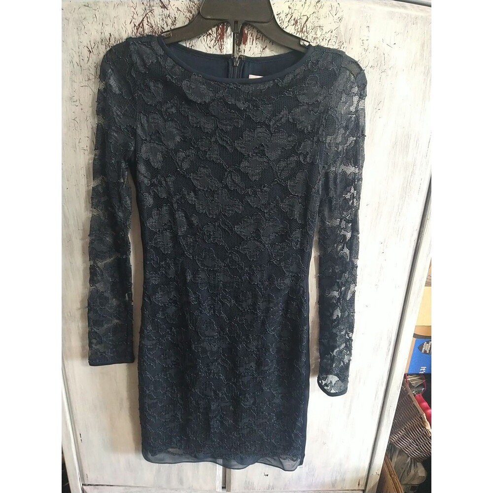 Diane Von Furstenberg Lace Long Sleeve Dress Sz 2 Y2K Vintage Feminine...